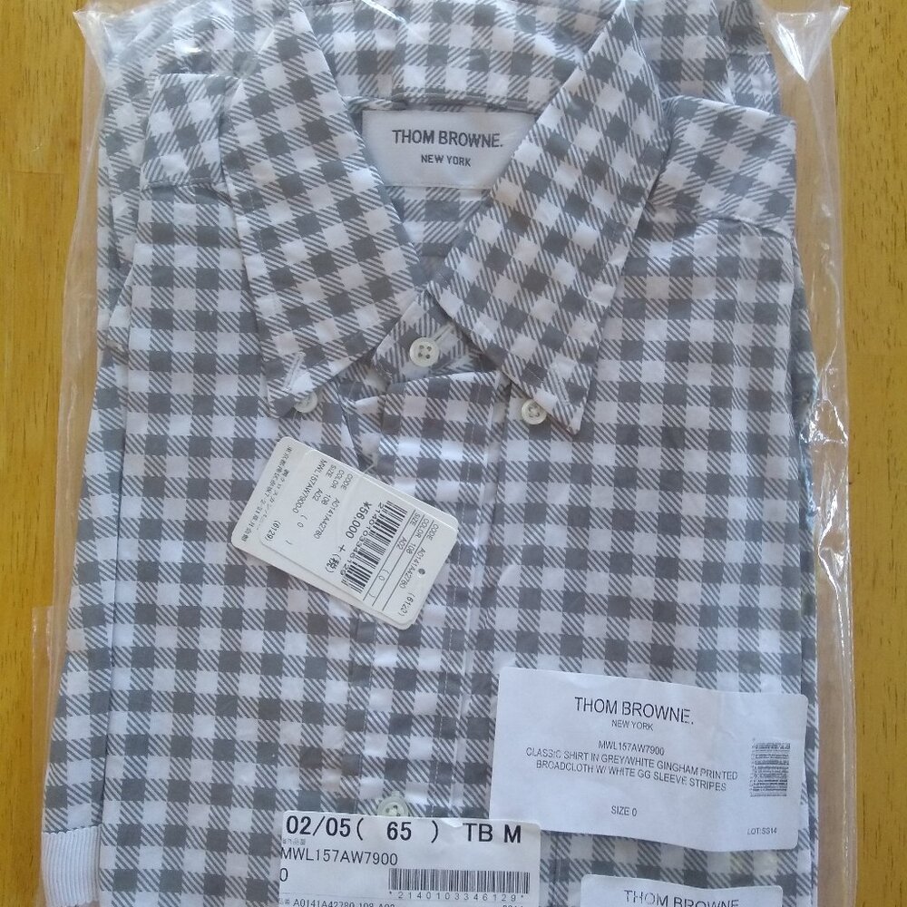 New Thom Browne Gray White Check TB0 14.5-31.5 Extra Small